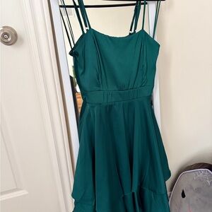Chic Teal High-Low Dress